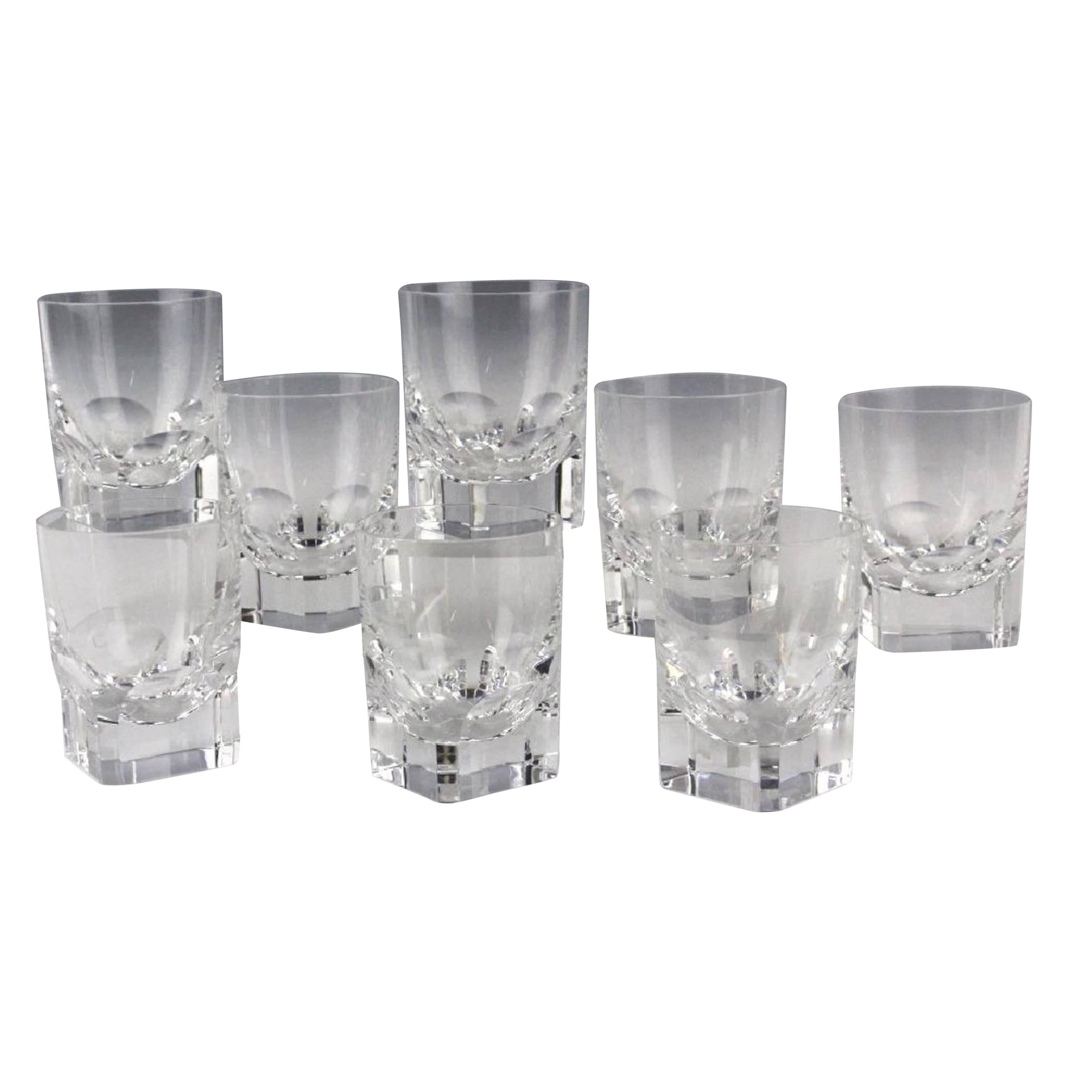 Eight Baccarat "Pluton" Old Fashioned Glasses