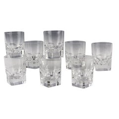 Eight Baccarat "Pluton" Old Fashioned Glasses