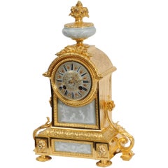 Ormolu and Jasperware Porcelain Boudoir Clock