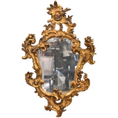 18th Century Italian Baroque Mirror of Gilt Wood