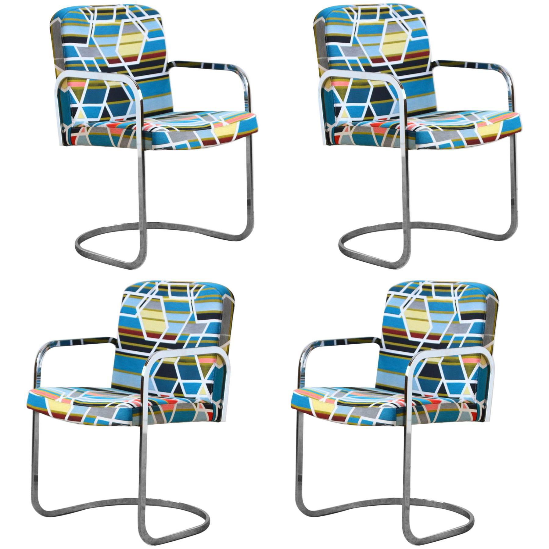 Design Institute America Set of Four Chairs with Maharam Fabric