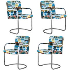 Design Institute of America Set of Four Chairs with Maharam Fabric