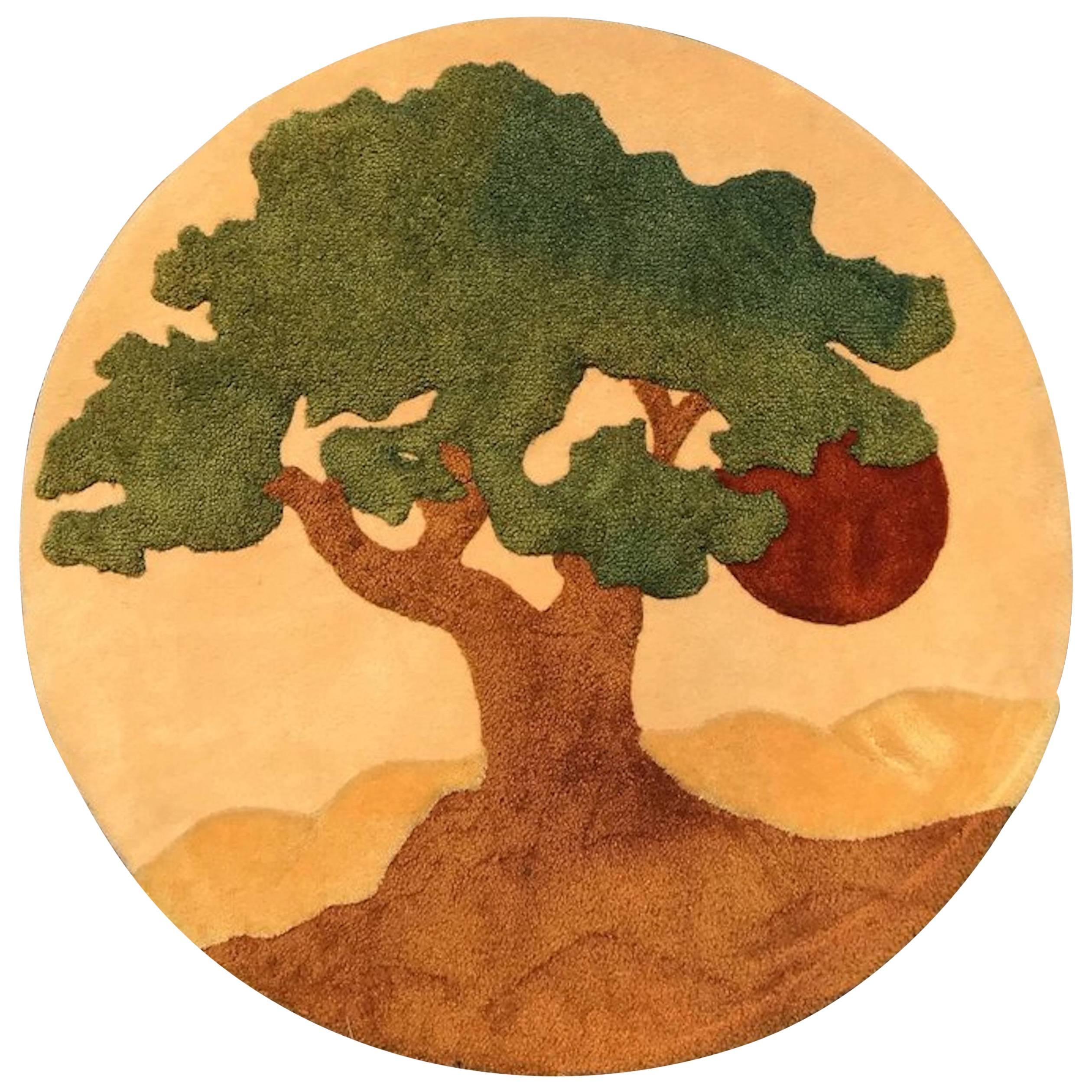 "Tree of Life " 1970s Circular Wall Hanging