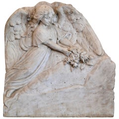 Hand-Carved Carrara Marble Angel