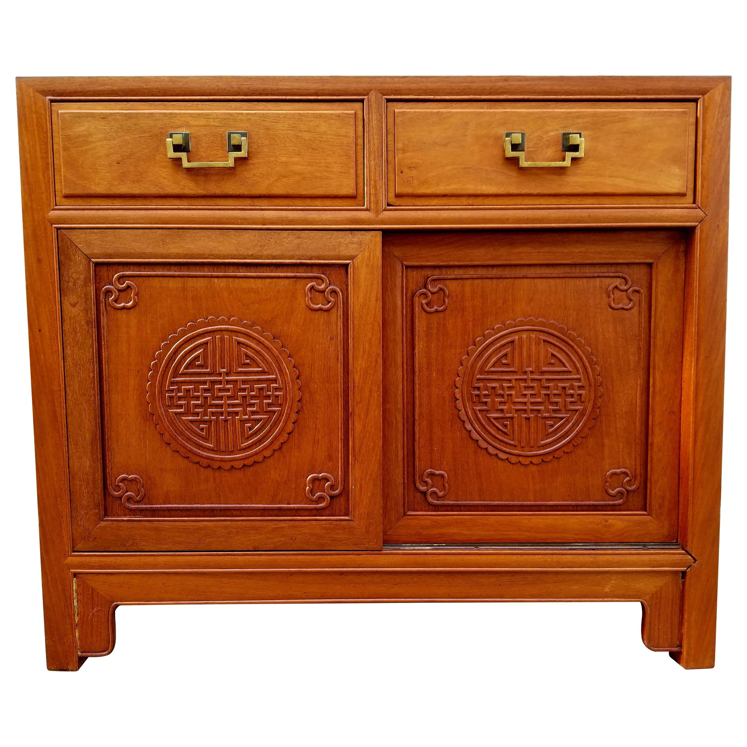 Asian Carved Hardwood Server by George Zee