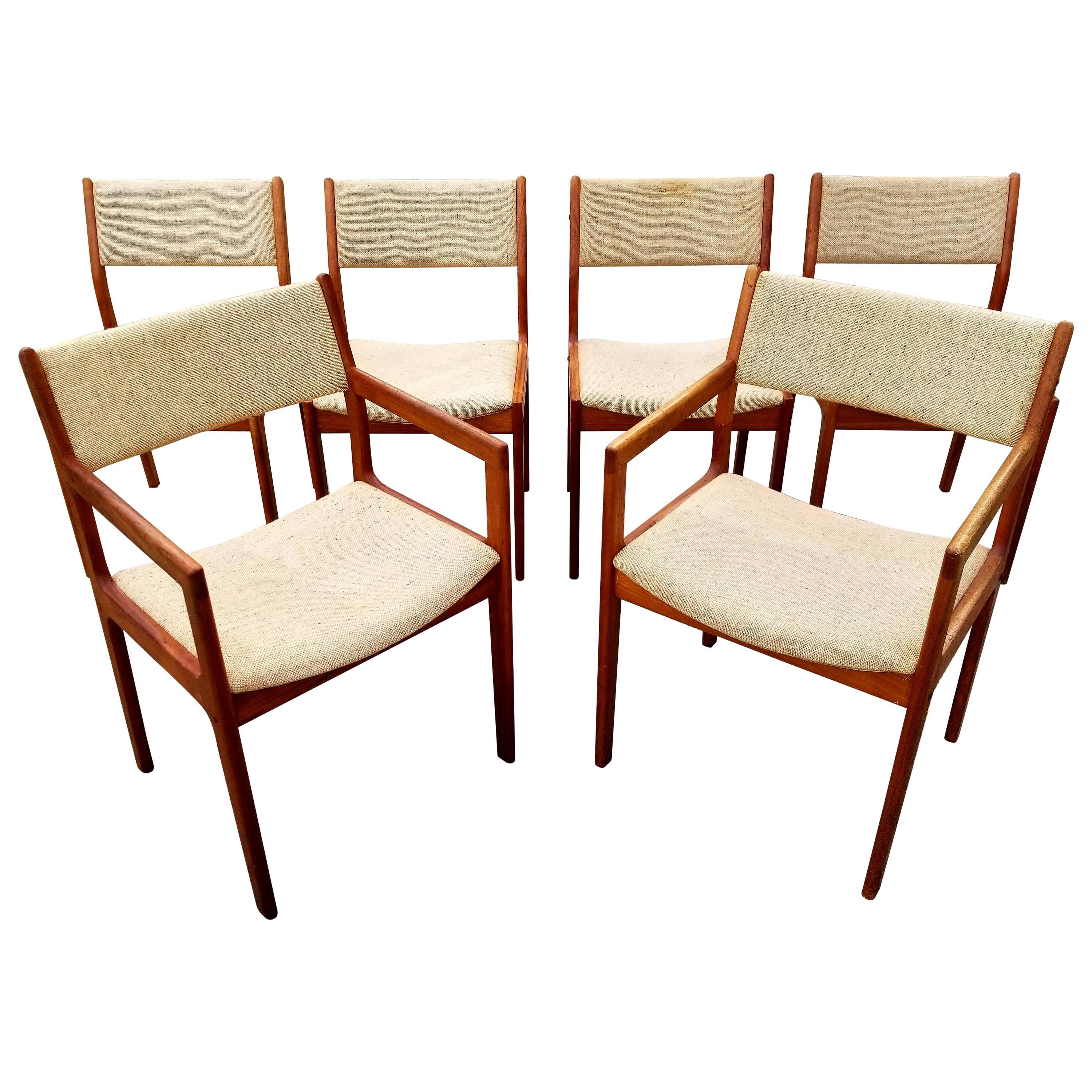Teak Danish Modern Dining Chairs by D-Scan, Set of Six