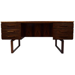 Danish Midcentury Six-Drawer Rosewood Desk by Henning Jensen & Torben Valeur