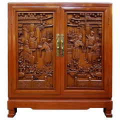 Profusely Carved Asian Fitted Cabinet by George Zee