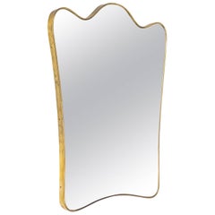 Exceptional Italian Brass Mirror, 1940s