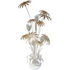 Hans Kögl Gilt Floral Figural Floor Lamp, Mid-Century Modern