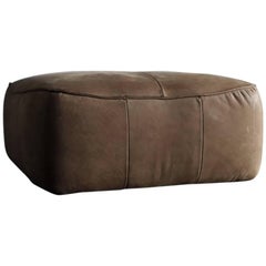 Vintage Leather Ottoman from Germany