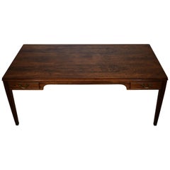 Danish Midcentury Coffee Table by Frits Henningsen, Four Drawers, Brass Handles