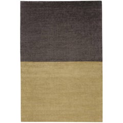 Contemporary Tibetan Rug Hand-Knotted in Nepal, Dark Gold - Purple Brown