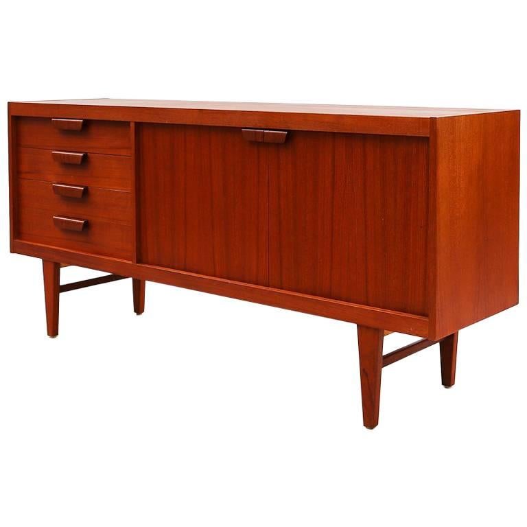 Lovely Danish sideboard in Teak with Two Doors and Drawers For Sale