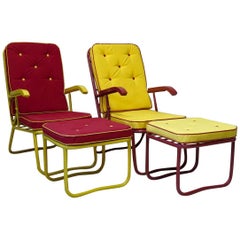 Vintage French 1950s Sun Loungers