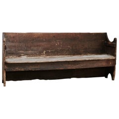 18th Century Poplar Wood Spanish Hall Bench 