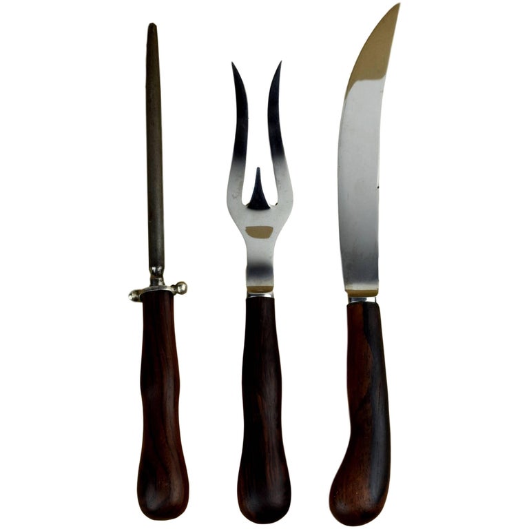 Danish Midcentury Carving Knife and Fork, Kay Bojesen, Universal Steel