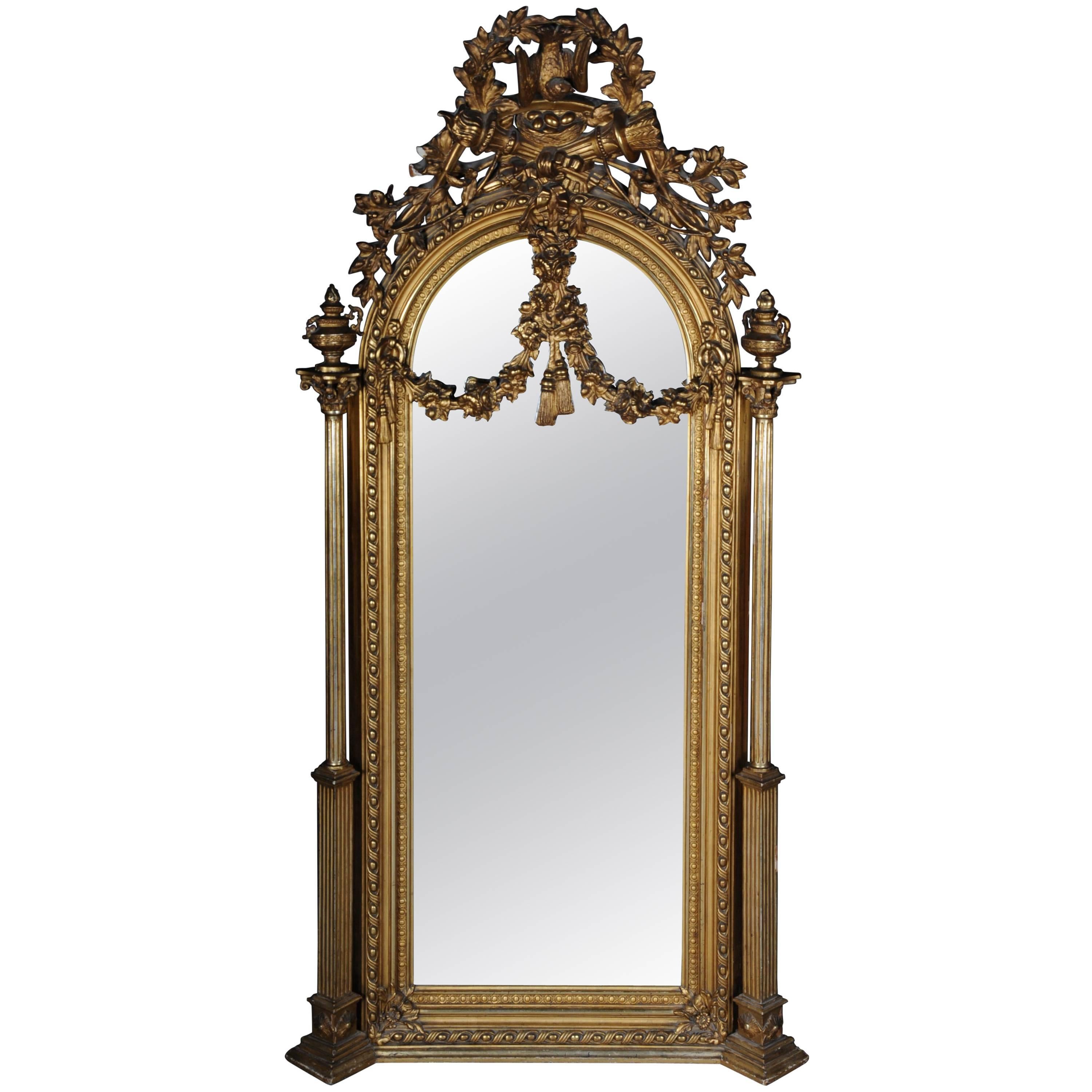 19th Century Classicistic Splendor Mirror Gilt Napoleon III