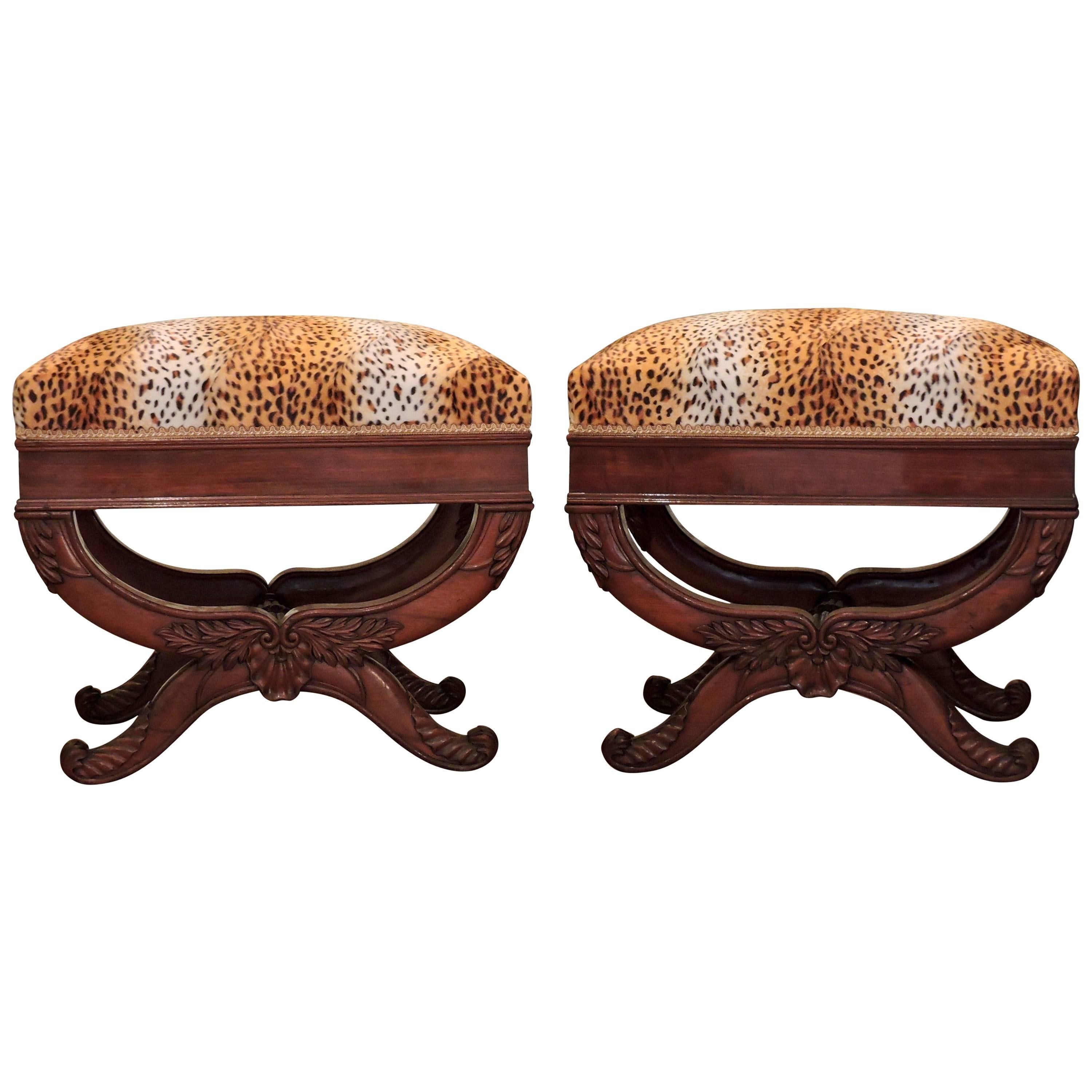 Pair of Empire French Curule Stools