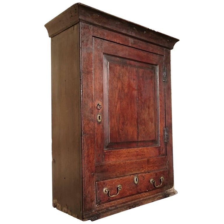 18th Century II Period Oak Antique Hanging Cupboard at 1stDibs