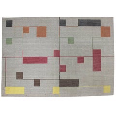 Pair of Bauhaus Geometric Carpets 
