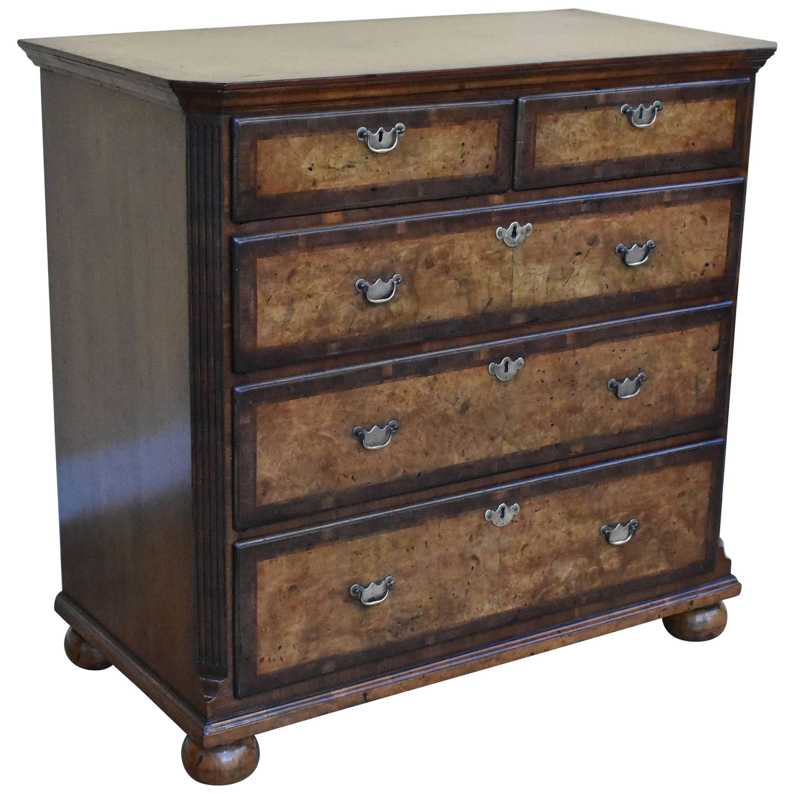 George III Walnut Chest of Drawers For Sale