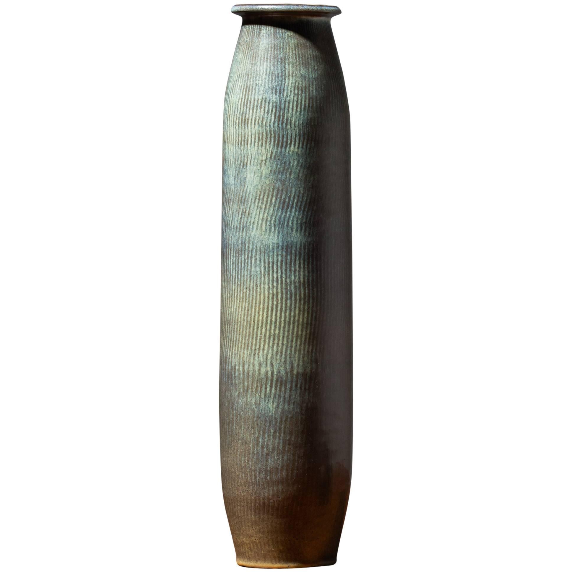 High Glazed Stoneware Vase by Gunnar Nylund For Sale