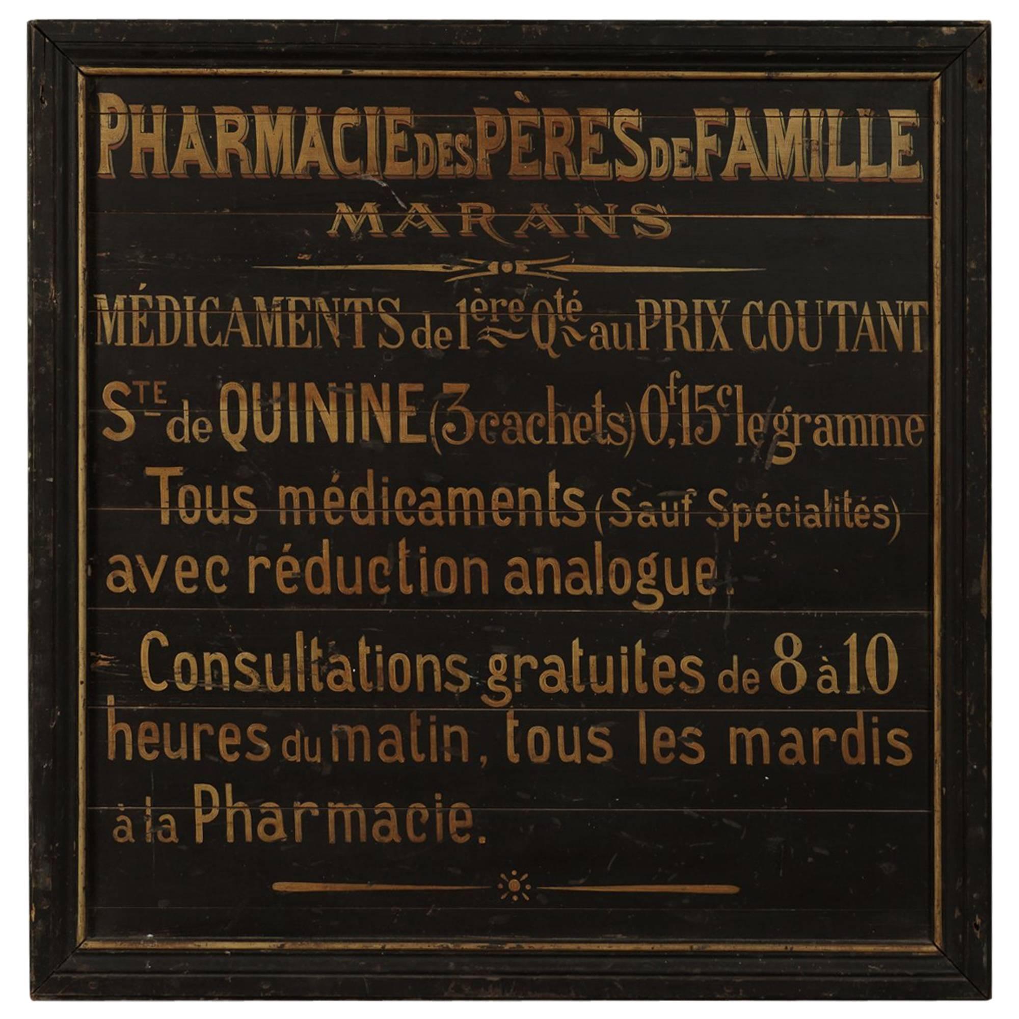 Shop Sign from a Pharmacy, France, circa 1940