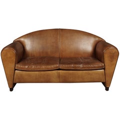Rare Midcentury Leather Sofa From the Netherlands, circa 1970