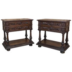 Pair of 19th Century Renaissance Servers, Silver Cabinets