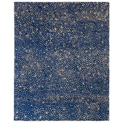 Angela Adams Starry, Blue Area Rug, 100% New Zealand Wool, Hand-Knotted, Modern 