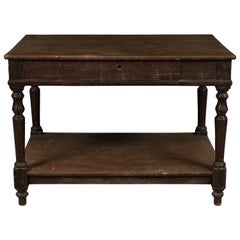 French Console Table in Oak, circa 1920
