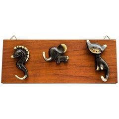 Rare Walter Bosse Hooks on Teak Wood