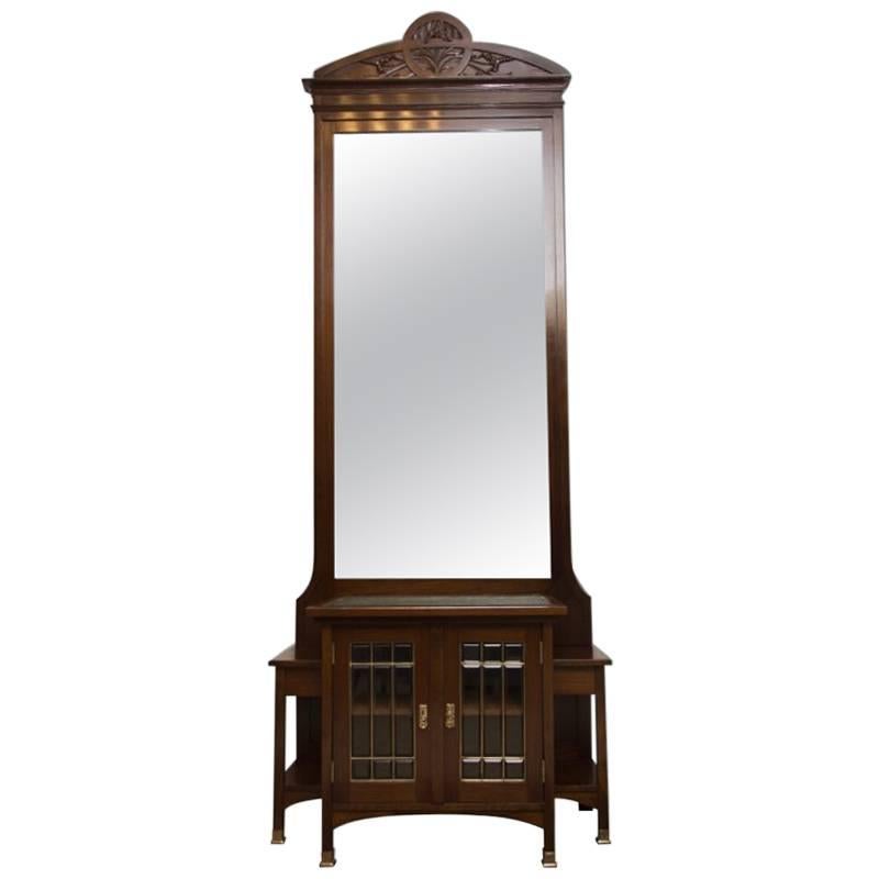 Viennese Secession huge Hall Mirror, 1910