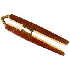 Poul Knudsen Mid Century Teak and Brass Nutcracker, Denmark, 1950s