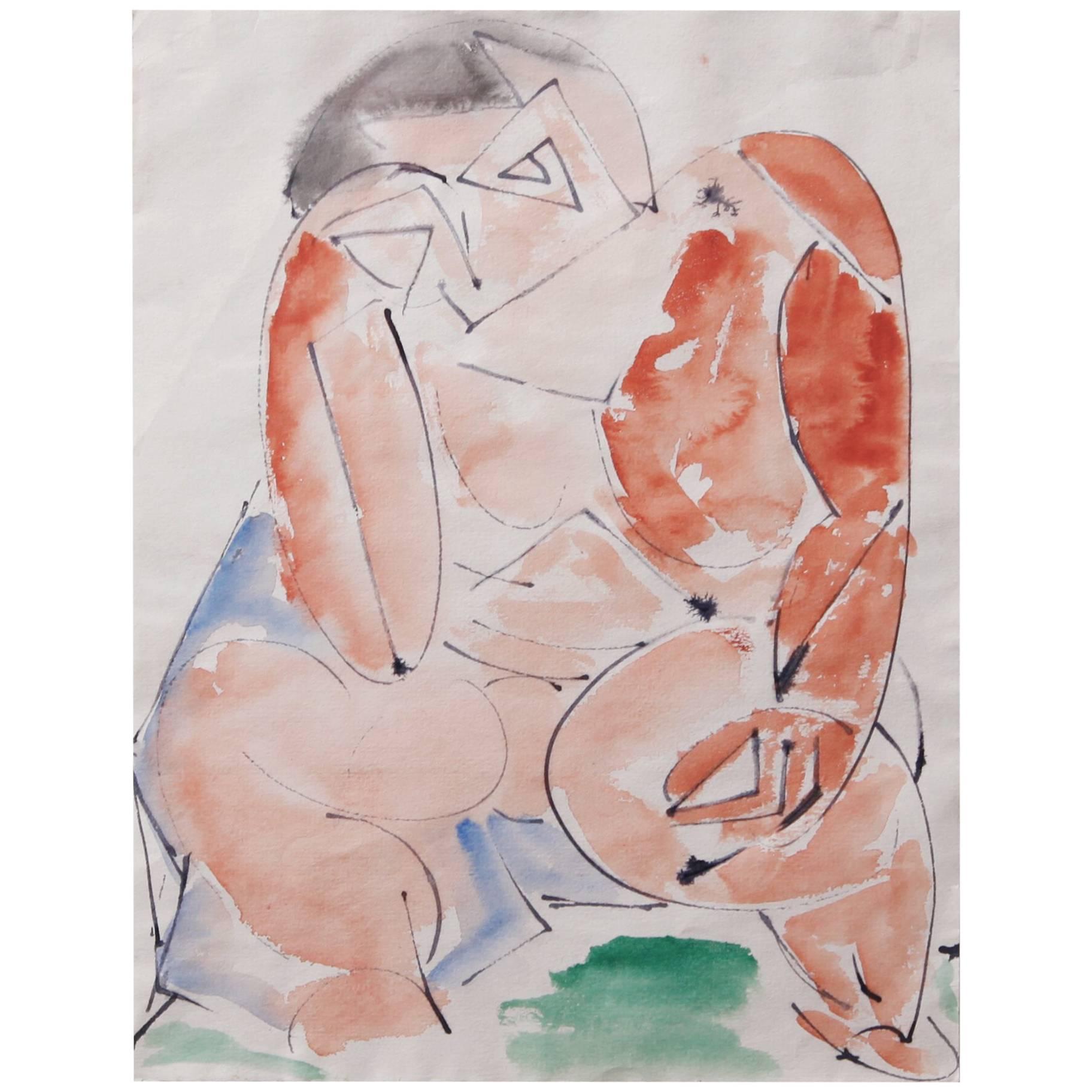 Michael Lekakis Aquarell im Angebot
