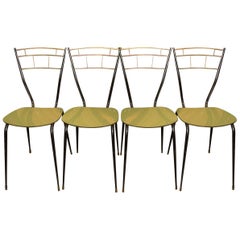 Italian Midcentury Dining Chairs with Laminate Seats, Set of Four 