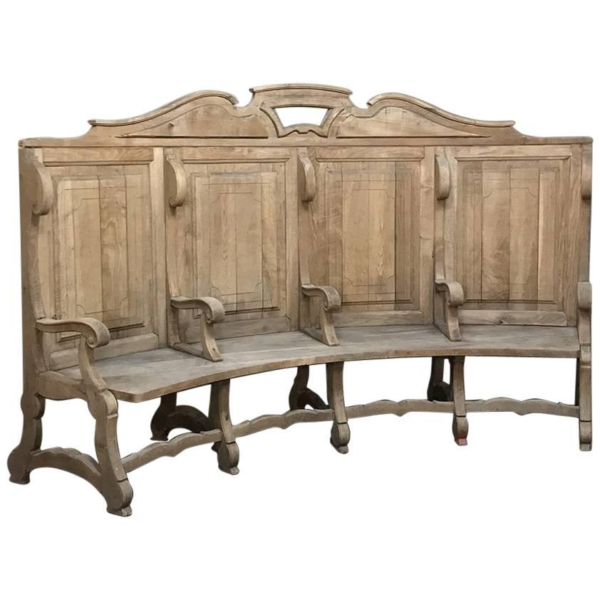 Antique 19th Century Round Chippendale Style Mahogany Bench For
