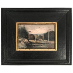 Antique 19th Century Small Landscape  Painting