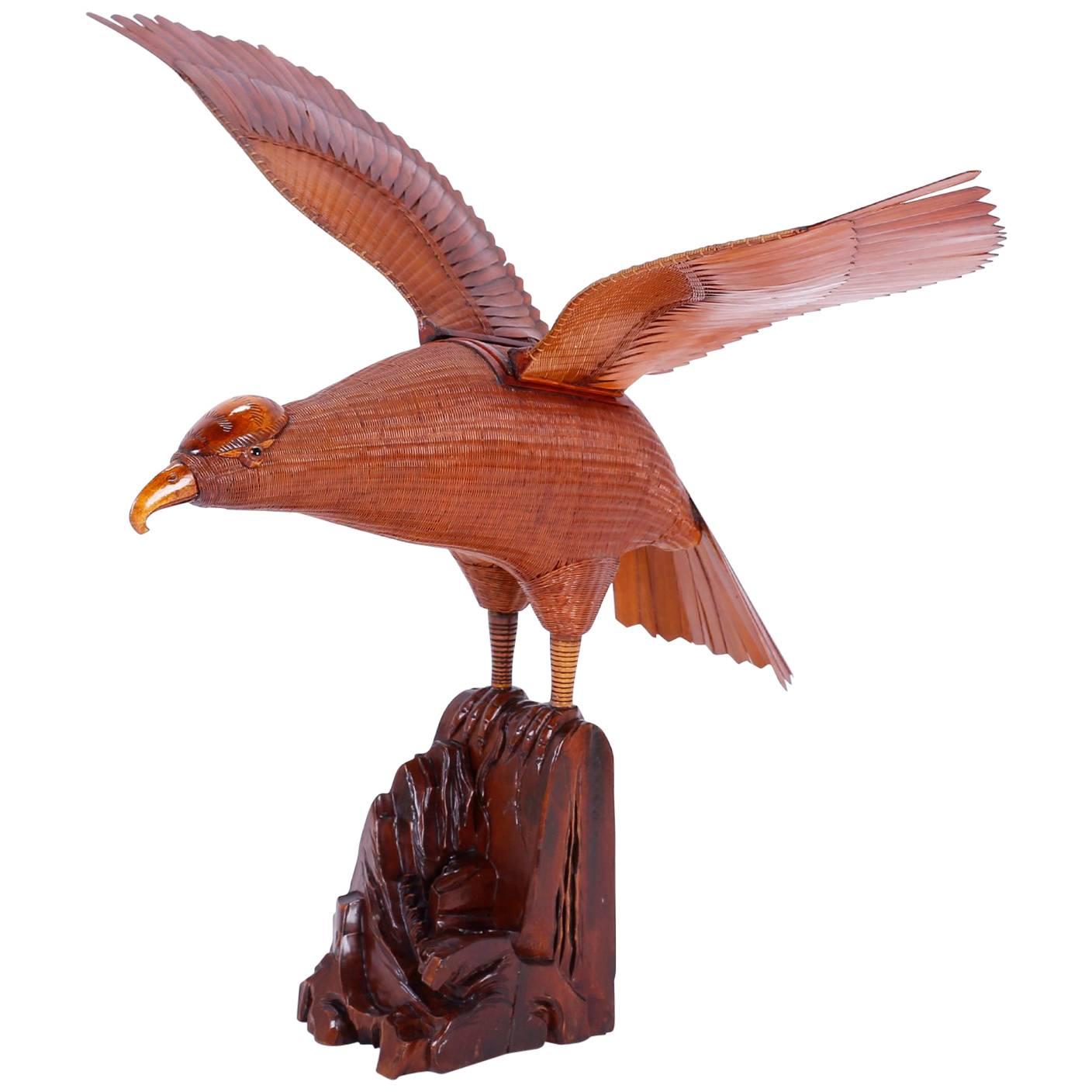 Wicker Bird Sculpture 