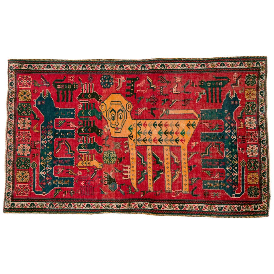 Distressed Antique Persian Afshar Tribal Rug with Boteh Design For Sale ...
