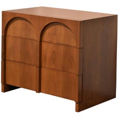 T.H. Robsjohn-Gibbings Walnut Colosseum Dresser or Cabinet for Widdicomb, 1950s