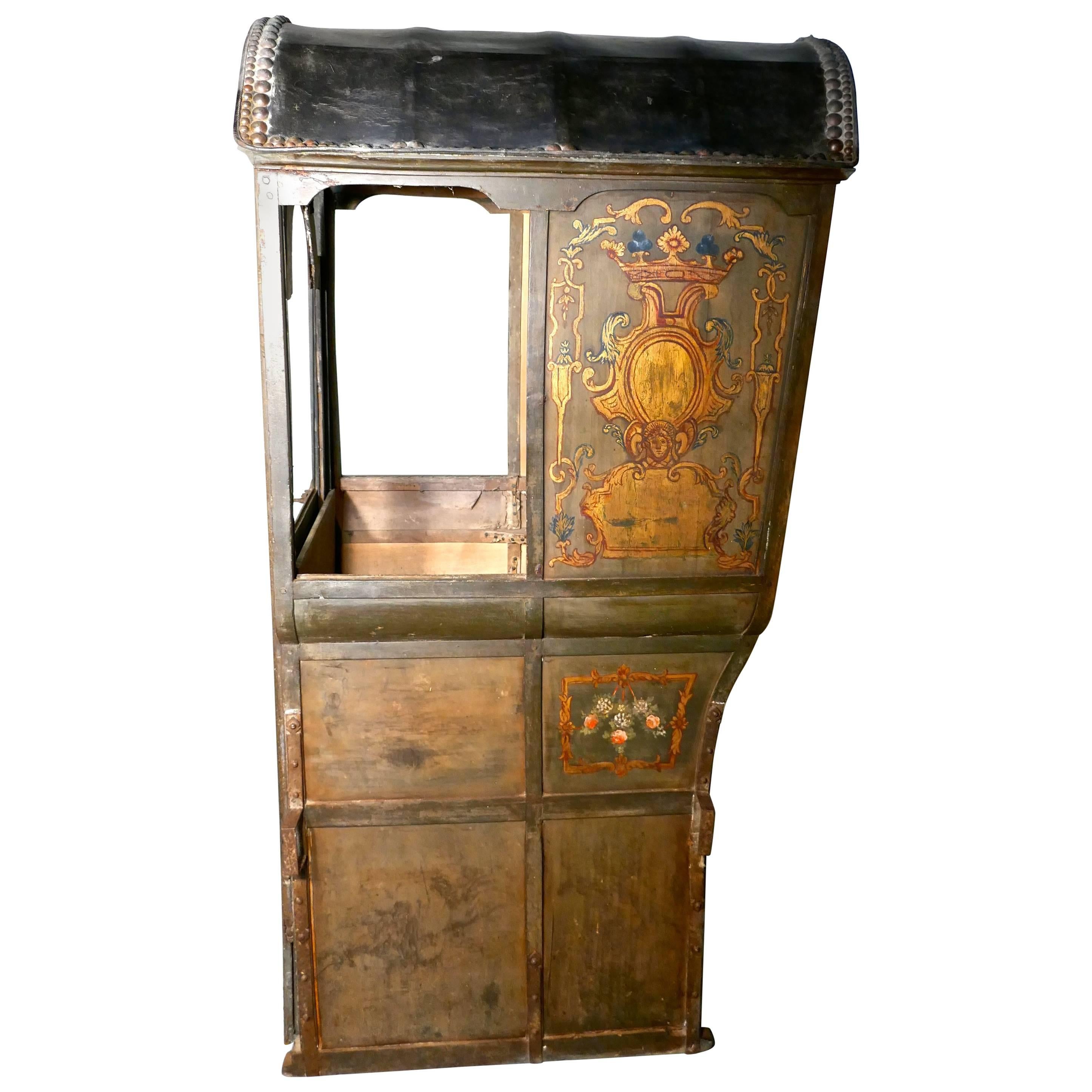 French Château de Chasse, Sedan Chair, Original Unrestored, circa 1740