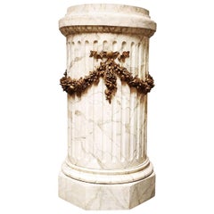 French Louis XVI Style Carved Wood Pedestal