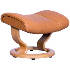 Ekornes Stressless Mayfair Footstool Leather Ocher Orange Brown Modern Footrest
