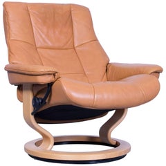 Stressless Mayfair Relax Armchair Orange Ocher Brown Leather Relax Recliner