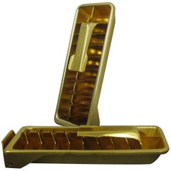 American Mid-Century Modern Gold Metal 'Quick Ice' Ice Cube Tray's 1950s