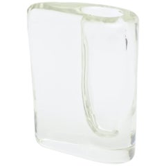 Italian Murano Antonio da Ros Clear Glass Sommerso Sculptural Vase