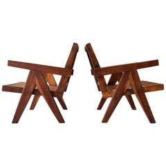 Pair of Pierre Jeanneret PJ-SI-29-A Low Chairs in Sissoo Rosewood, circa 1955