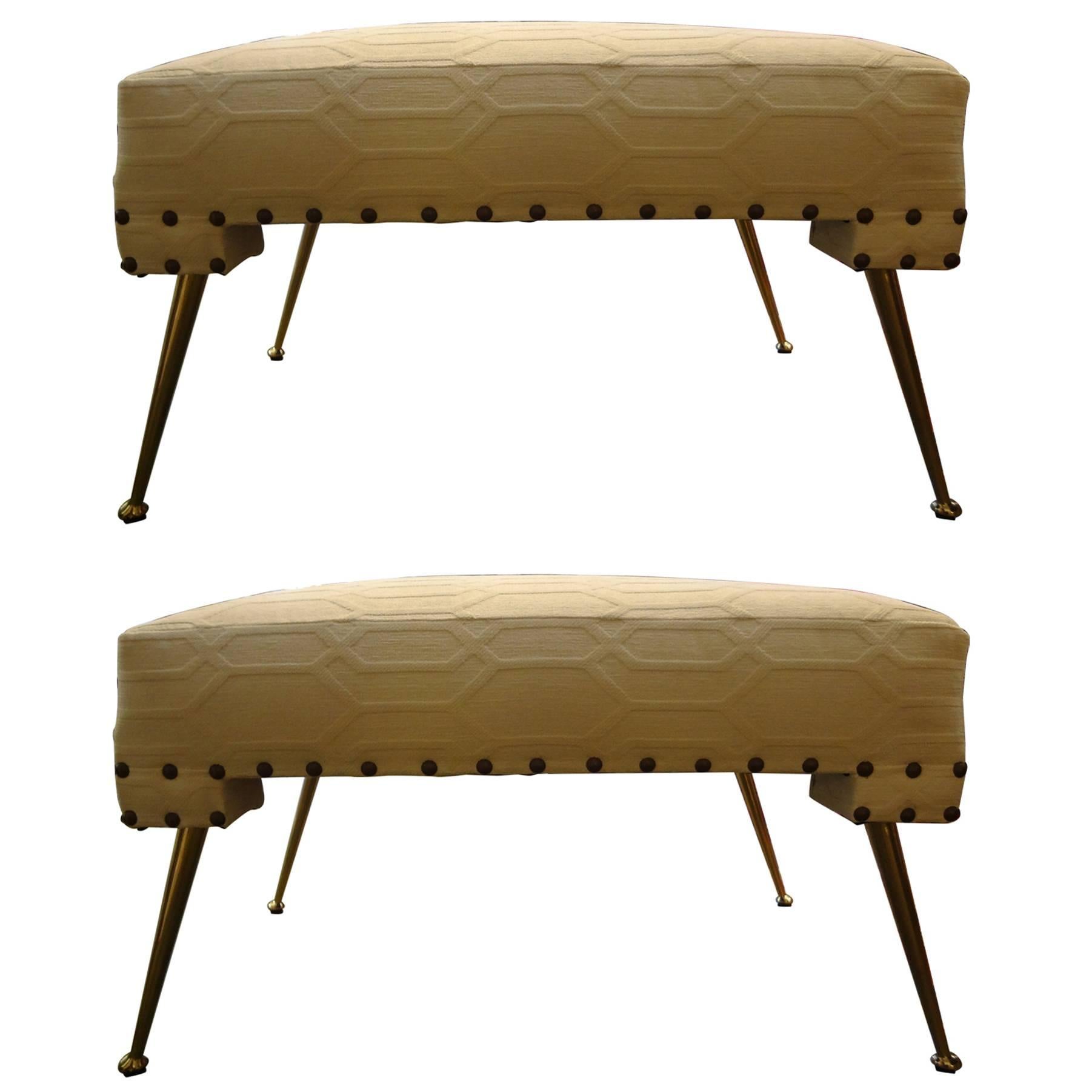 Pair of Italian Gio Ponti Inspired Benches Or Ottomans